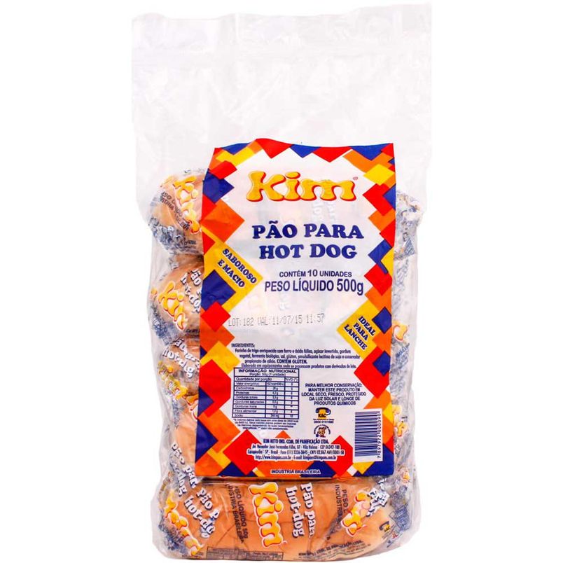Saco De Pao De Cachorro Quente Pão Hot Dog Kim 500g - coopsp