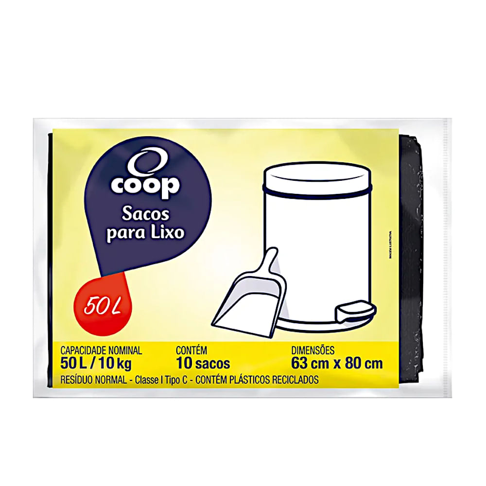 Saco para Lixo Coop 50 Litros com 10 Unidades