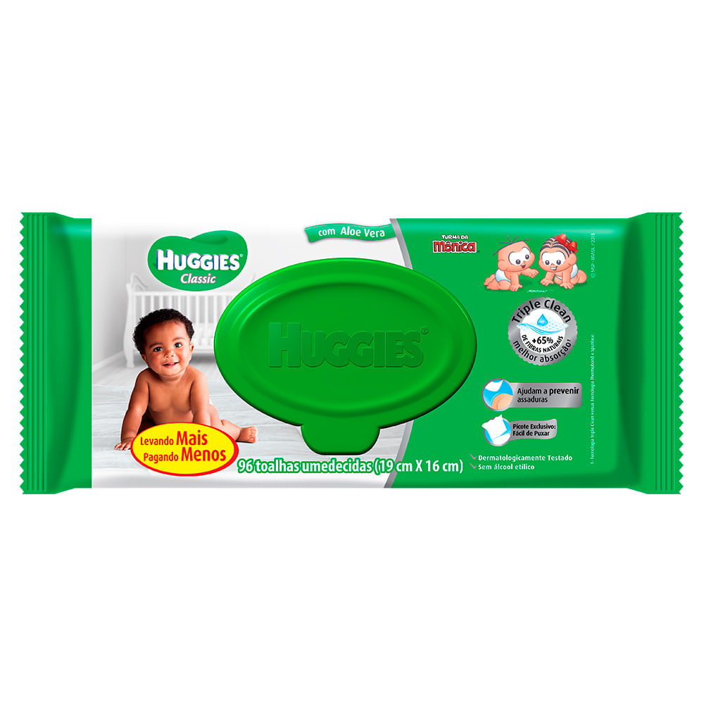 Toalha Umedecida Huggies Classic com 48 Unidades