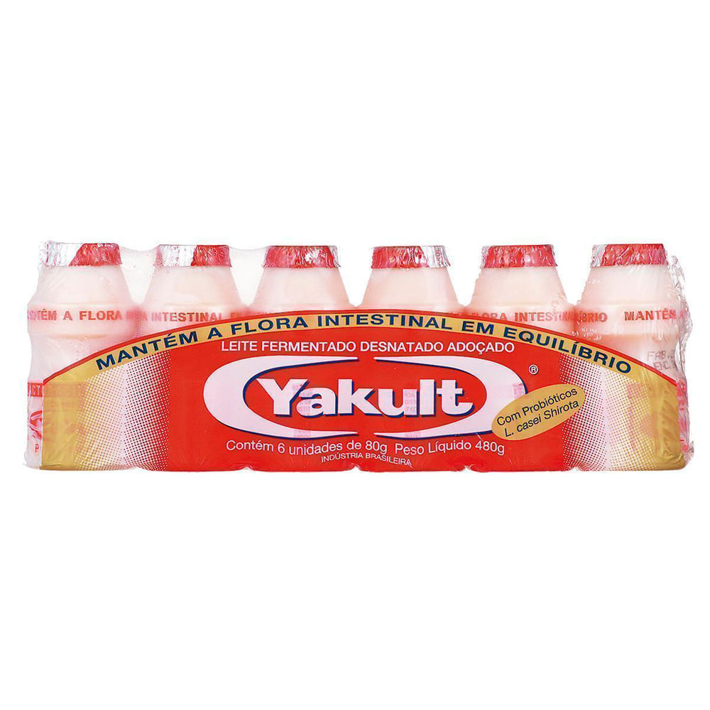 Leite Fermentado Yakult com 6 Unidades 480ml