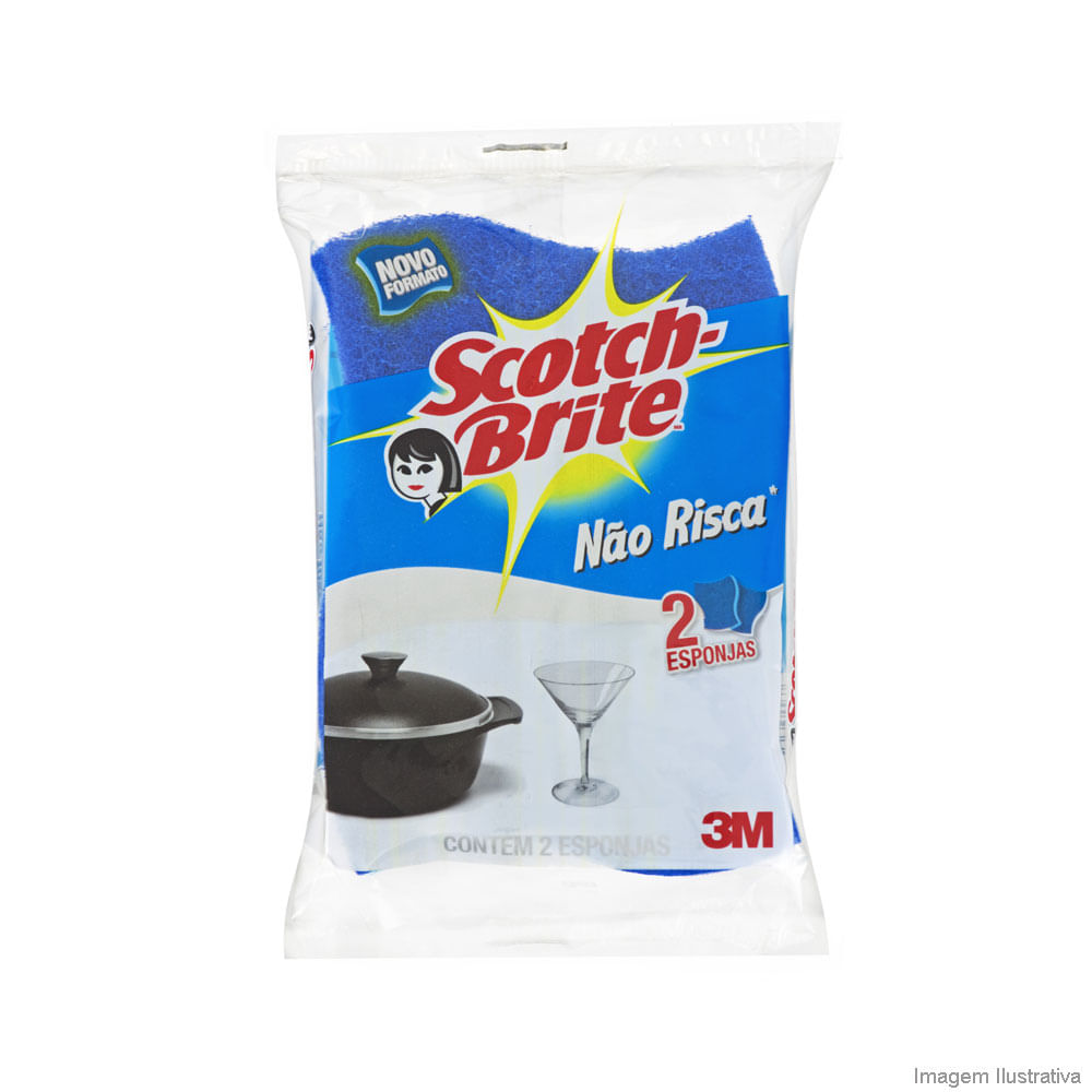 Esponja Multiuso Scoth Brite Não Risca Azul com 2 Unidades