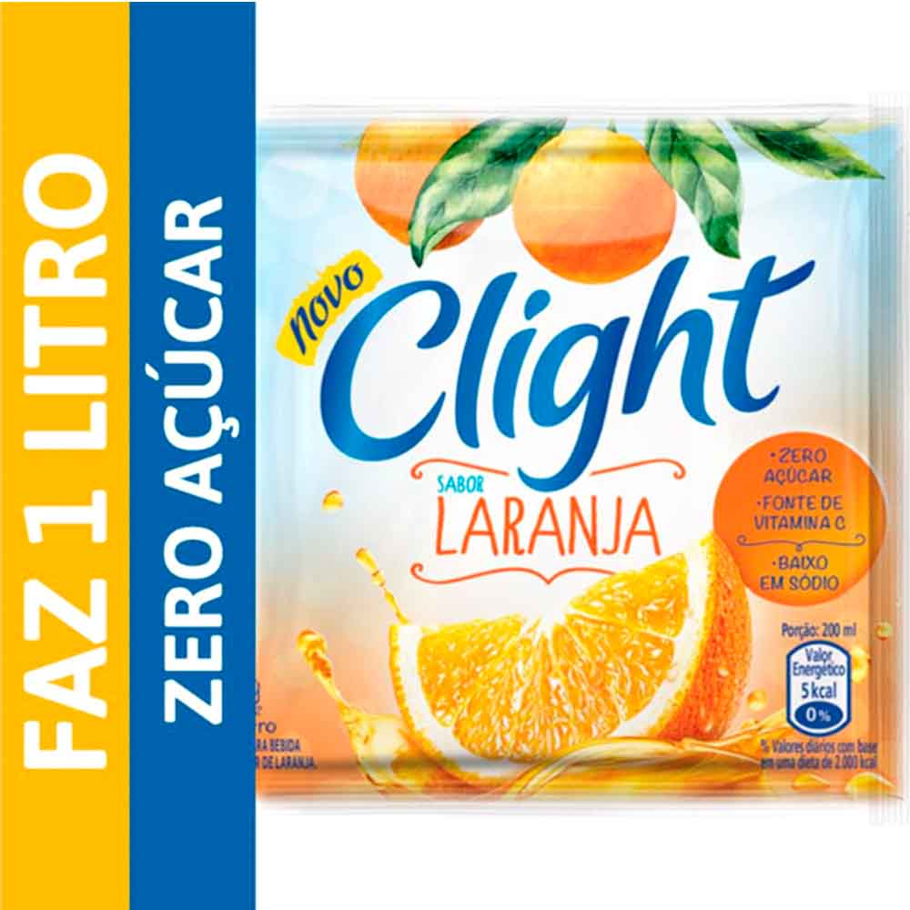 Refresco em Pó Clight Laranja 8g