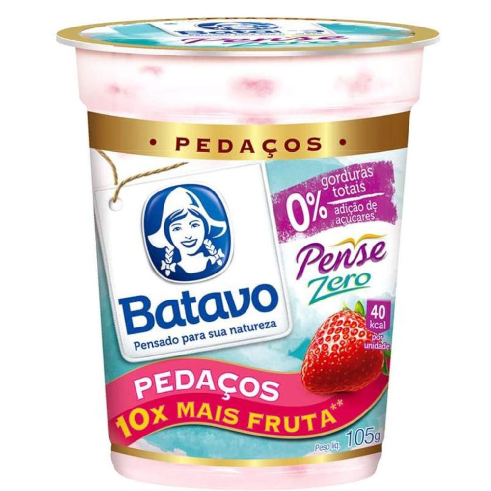 Iogurte Pense Zero com Pedaços de Morango Batavo 100g