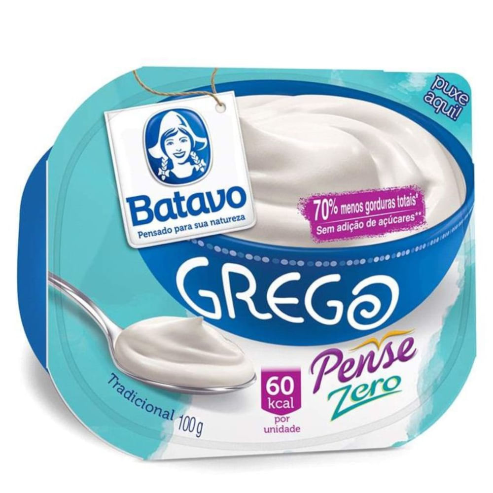 Iogurte grego pense zero tradicional Batavo 100g
