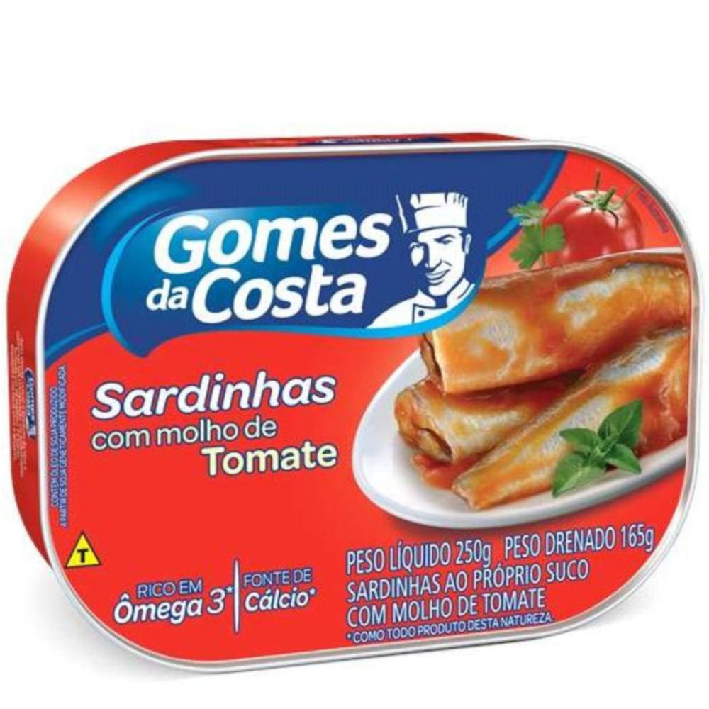 Sardinha Gomes da Costa com Molho de Tomate Lata 250g