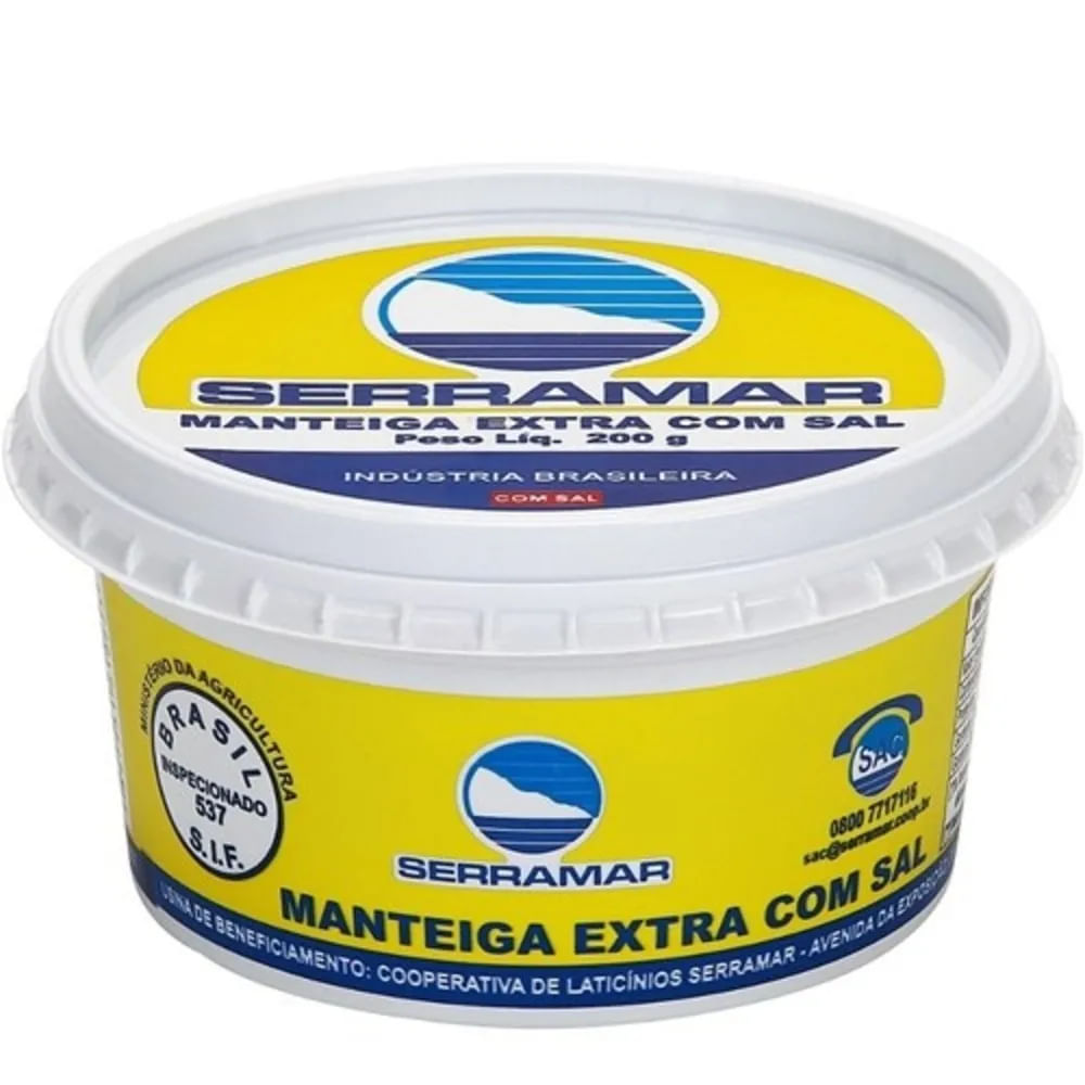 Manteiga com sal Serramar 200g