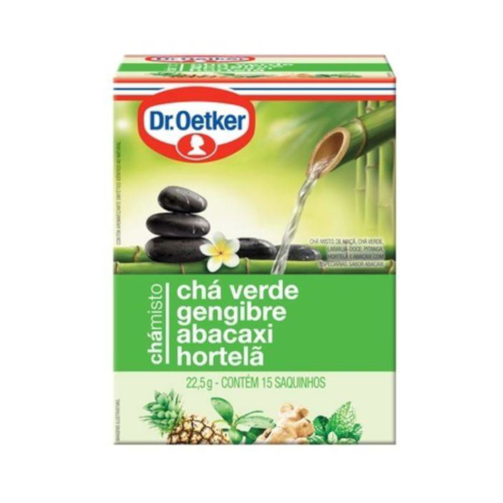 Chá misto sabor gengibre, abacaxi e hortelã Dr.Oetker 22,5g