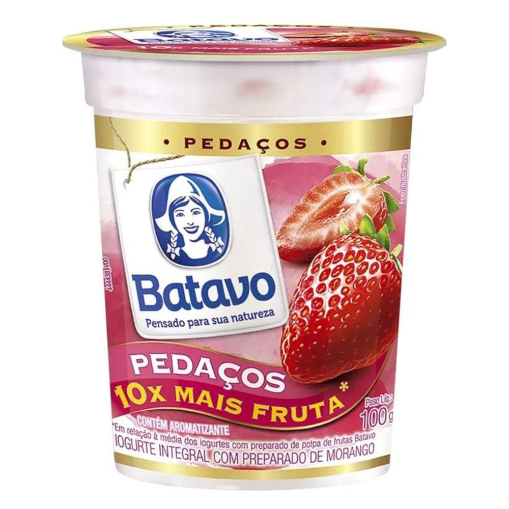 Iogurte com Pedaços de Fruta Morango Batavo 100g