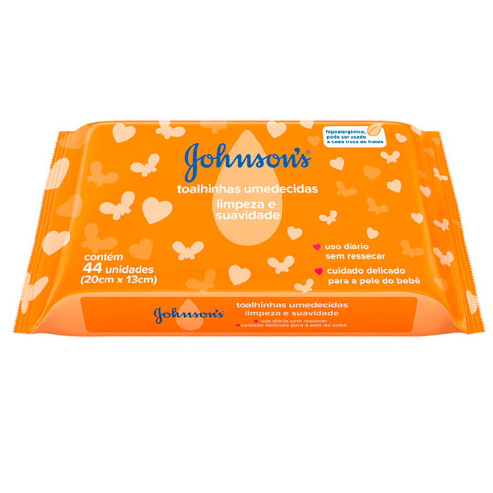 Toalhinha umedecidas baby limpeza e suavidade com 44 unidades Johnson's