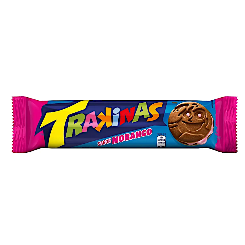 Biscoito Recheado Trakinas Morango 126g