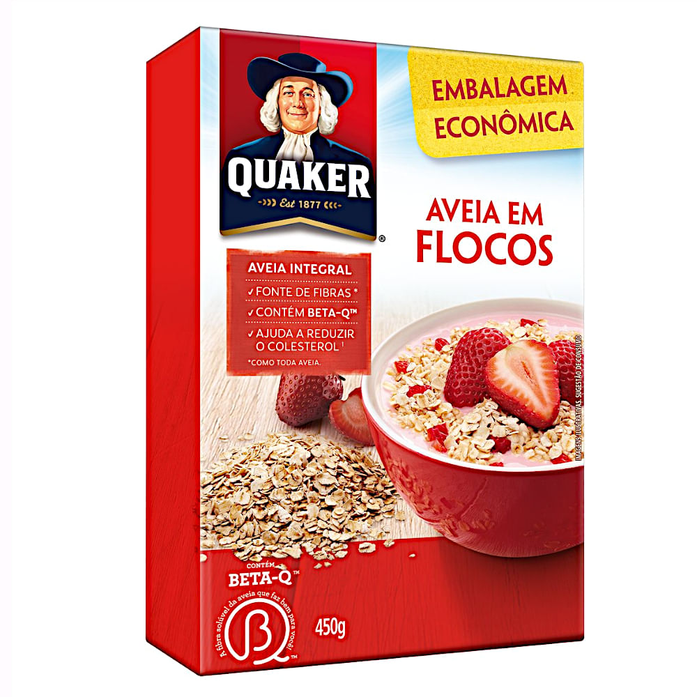 Aveia Quaker Integral em Flocos Regular 450g
