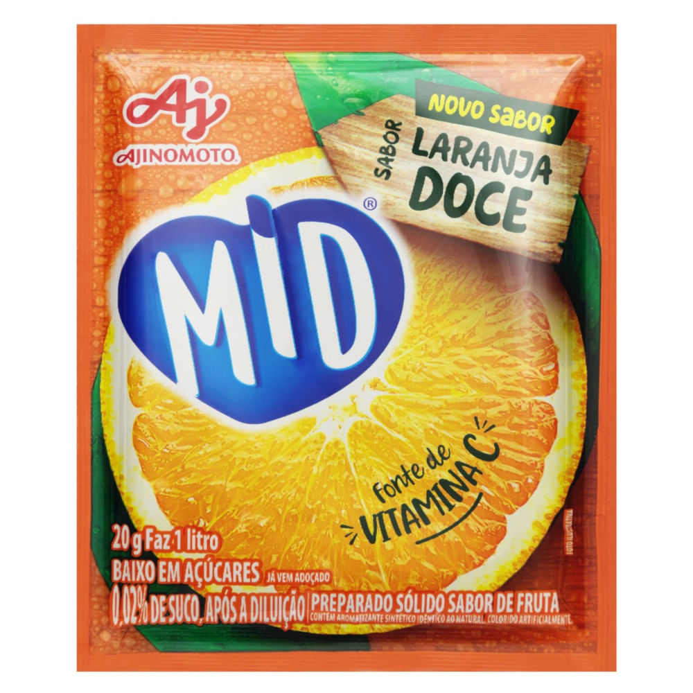 Refresco em Pó Laranja Doce MID 20g