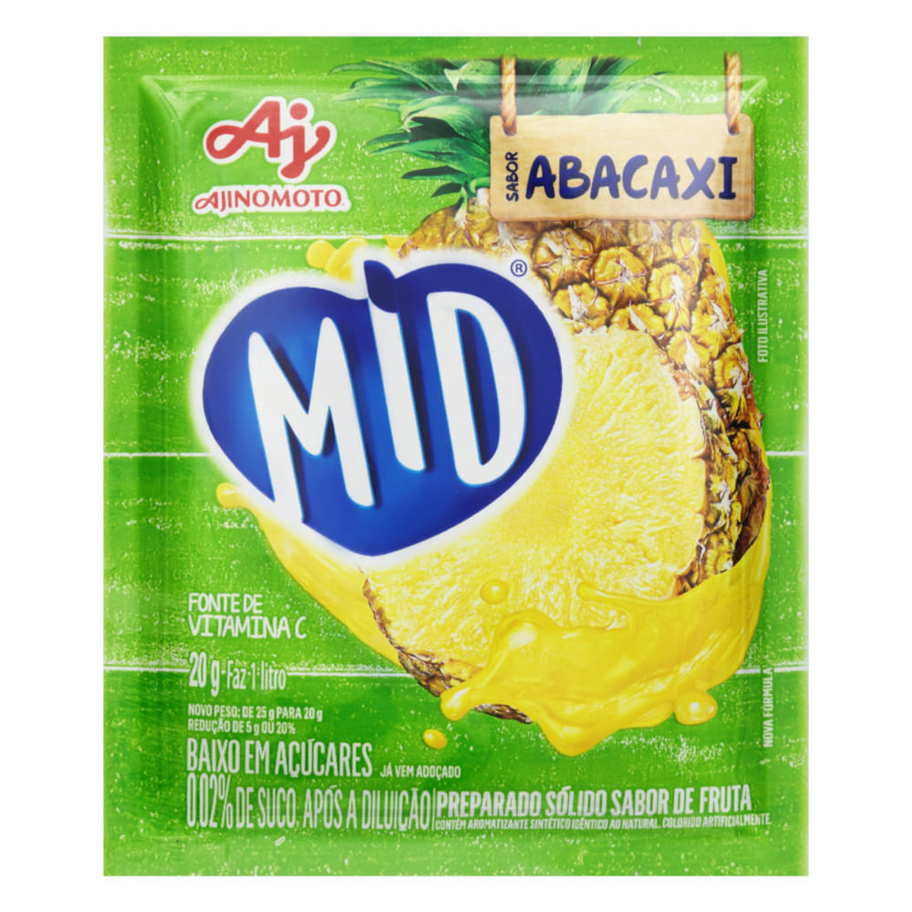 Refresco em Pó Abacaxi MID 20g