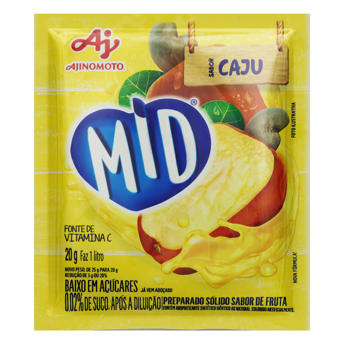 Refresco em Pó Caju MID 20g