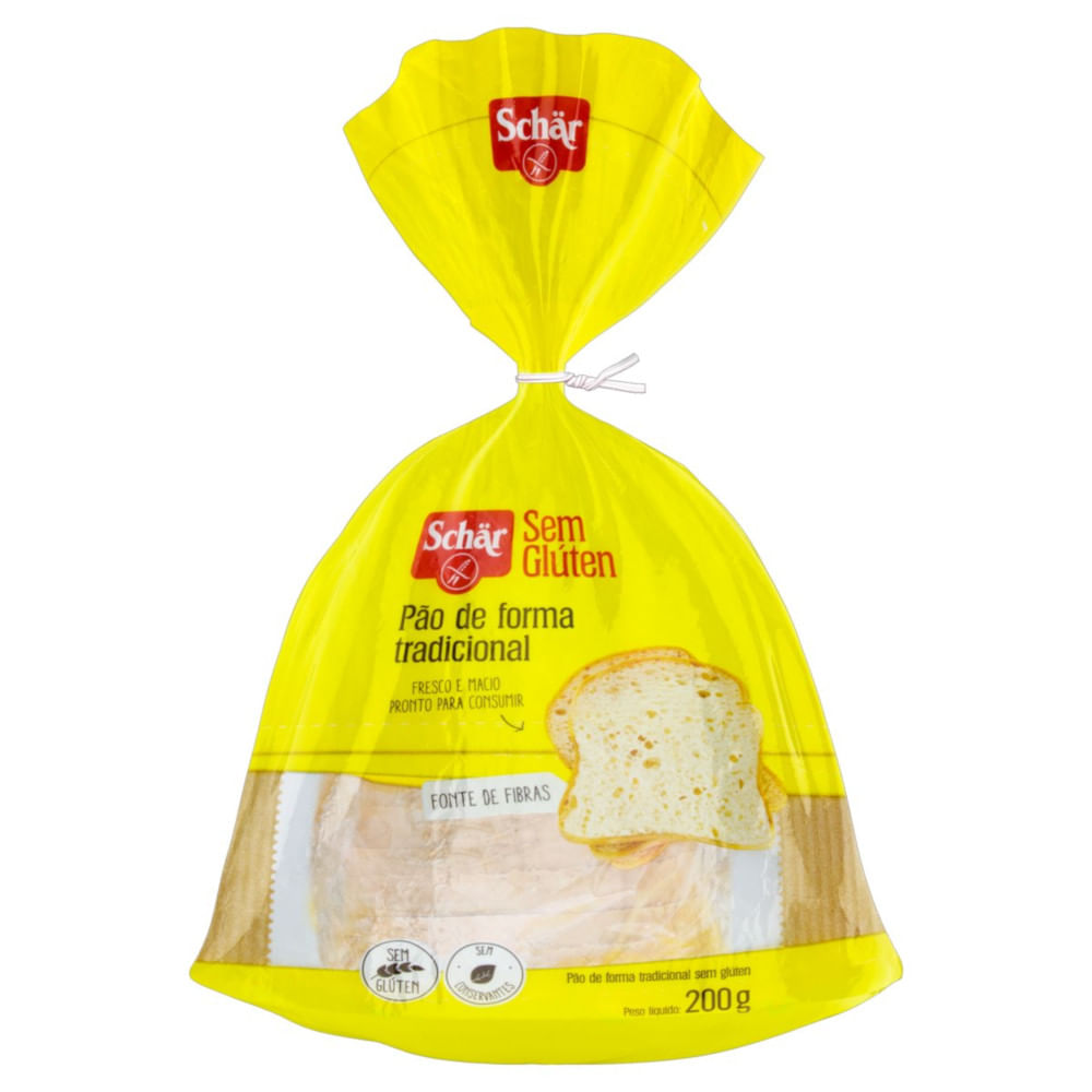 Pão de Forma Tradicional sem Glúten Schär Pacote 200g
