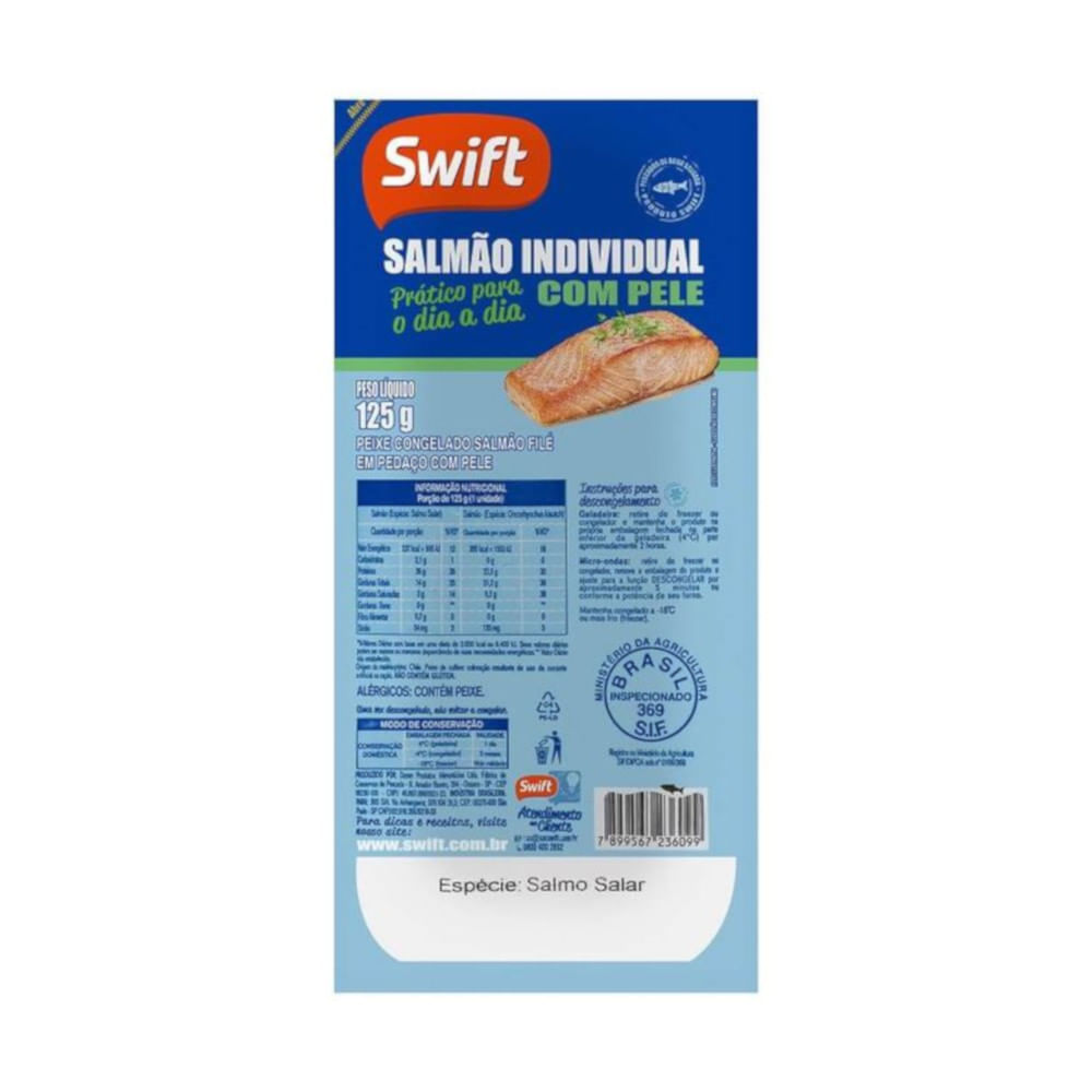 Salmão Porcionado Swift 125g