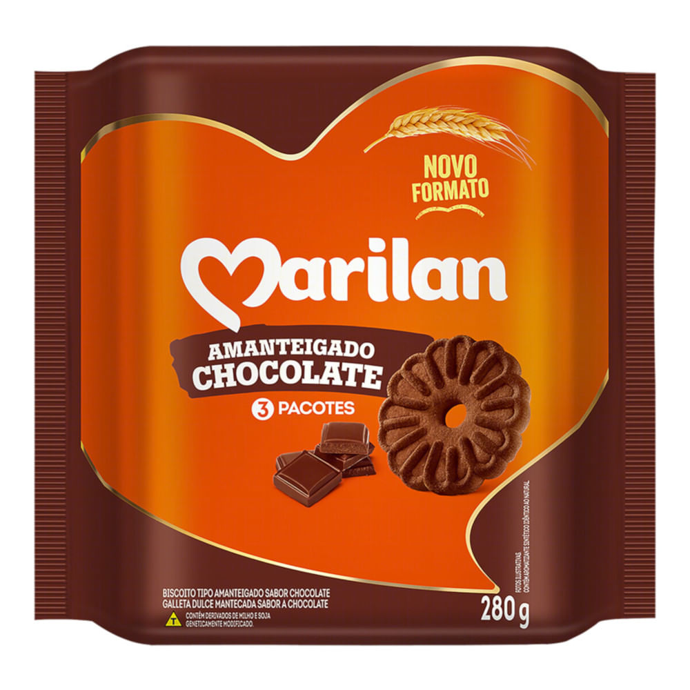 Biscoito Amanteigado Marilan Chocolate 280g