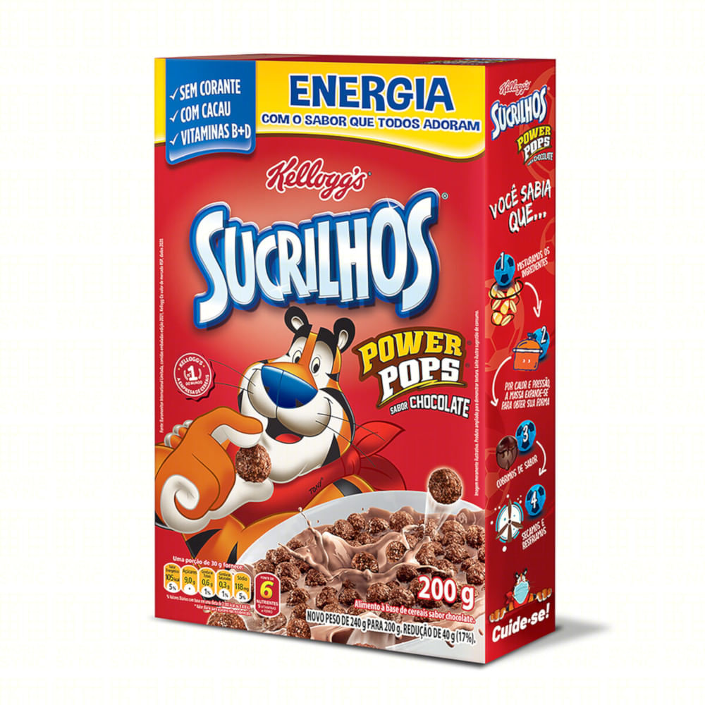 Cereal Matinal Kelloggs Sucrilhos Power Pops Chocolate 200g