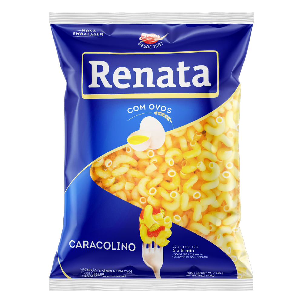 Macarrão de Sêmola com Ovos Caracolino Renata 500g