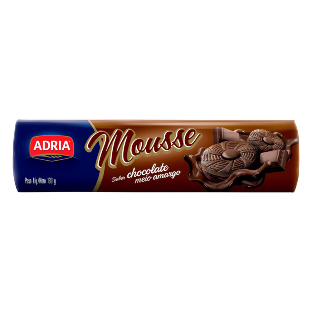 Biscoito Mousse de Chocolate Meio Amargo Adria 130g