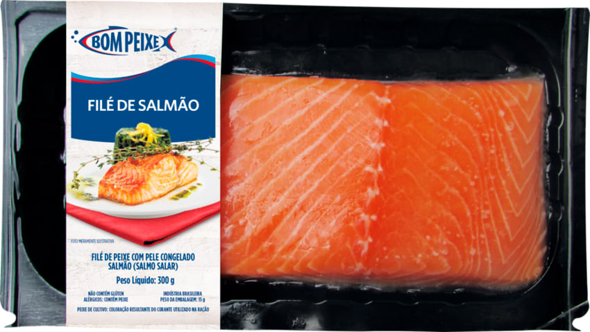 Filé de Salmão Bom Peixe com Pele 300g