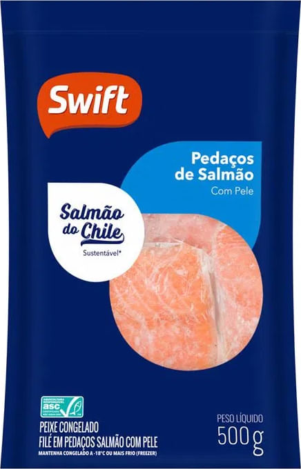 Filé de Salmão Swift Pedaços 500g