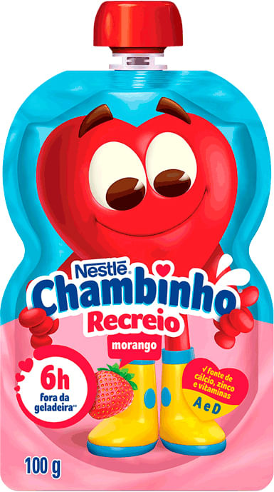 Iogurte Chambinho Semidesnatado Morango 100g