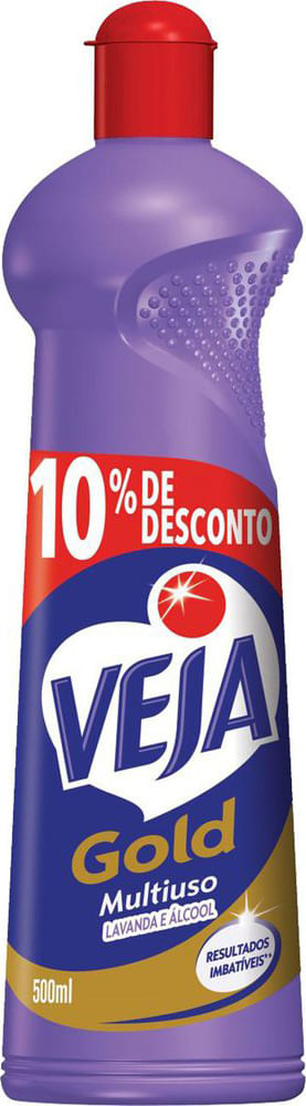 Limpador Multiuso Veja Gold Lavanda e Álcool 500ml 10% de Desconto