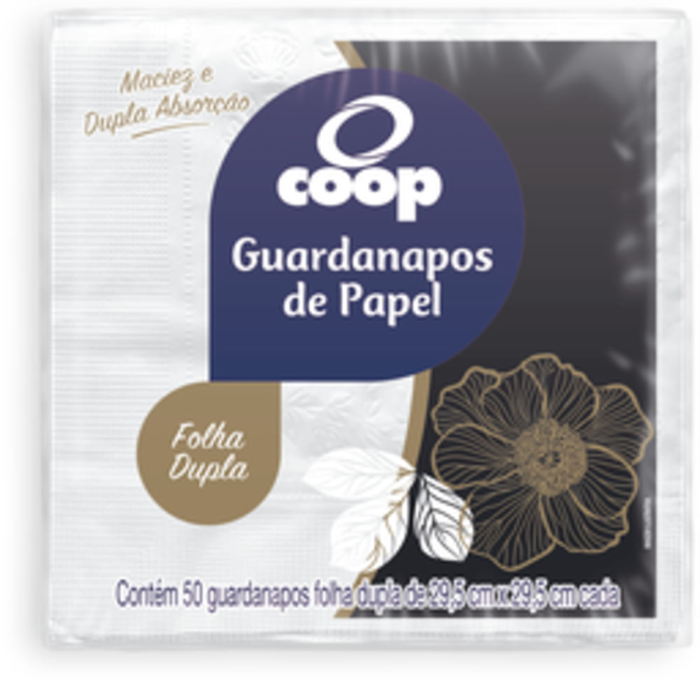 Guardanapo Coop Folha Dupla 29,5cm | Com 50 Unidades