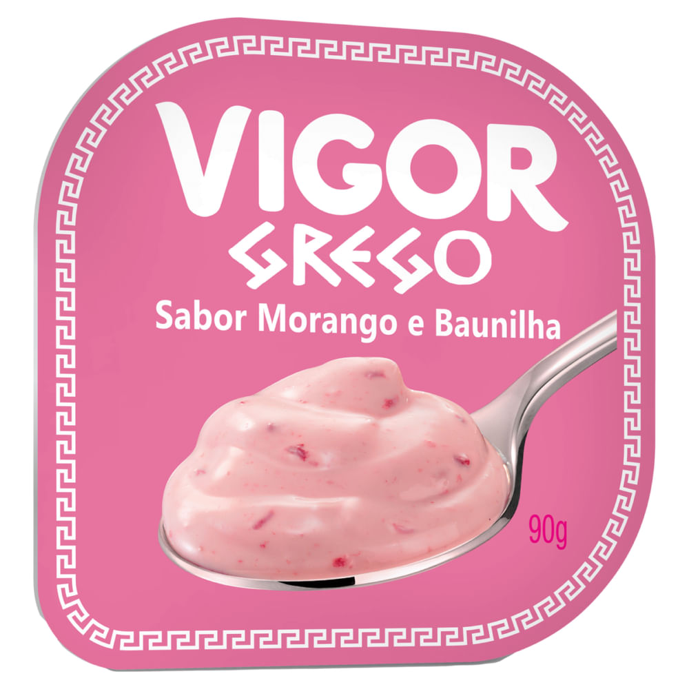 Iogurte Grego Vigor Morango e Baunilha 90g