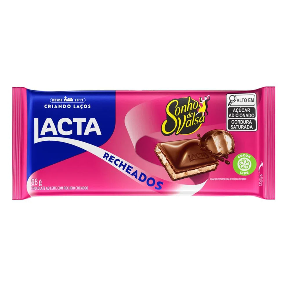 Chocolate em Barra Lacta Sonho de Valsa Recheado 98g