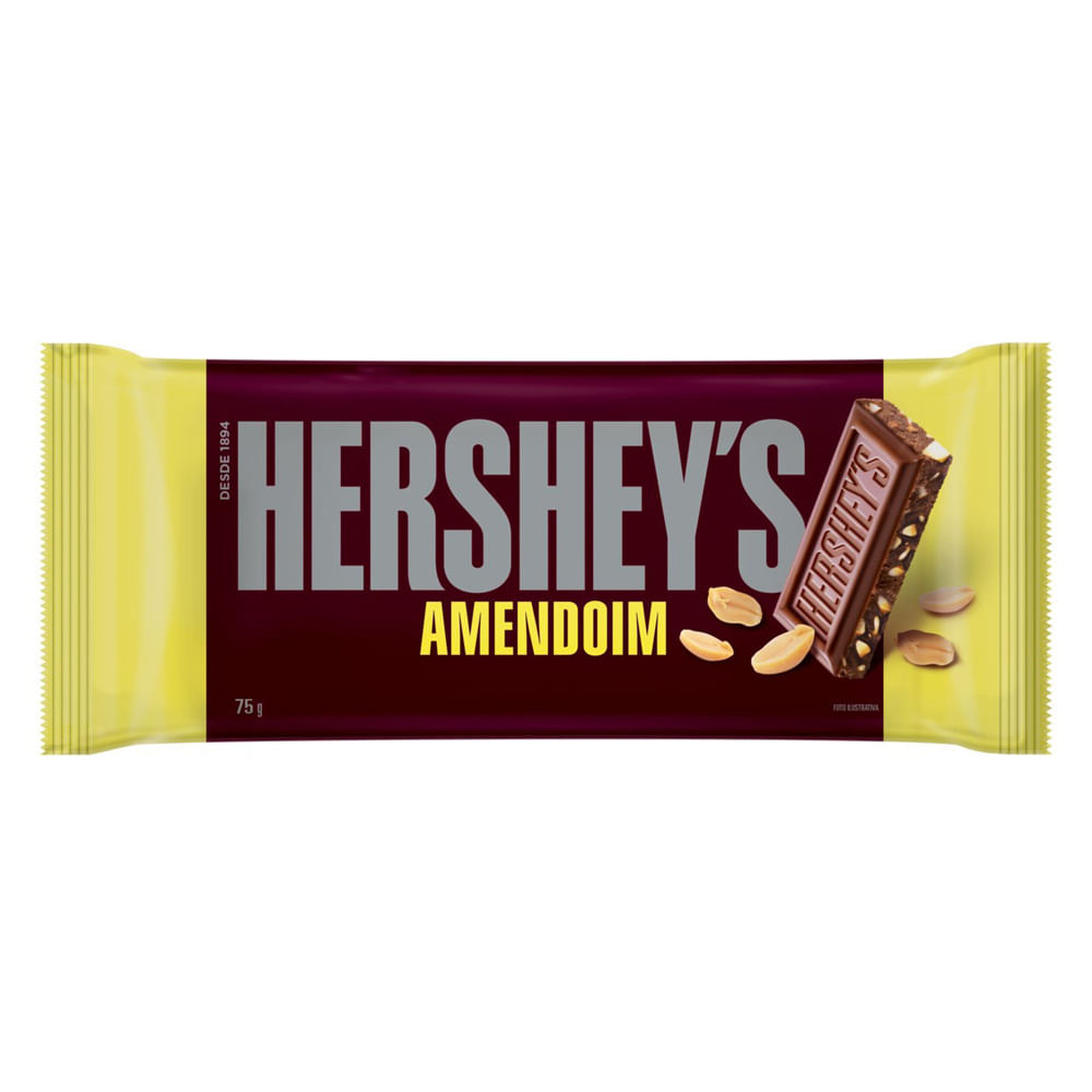 Chocolate em Barra Hershey's ao Leite com Amendoim 75g