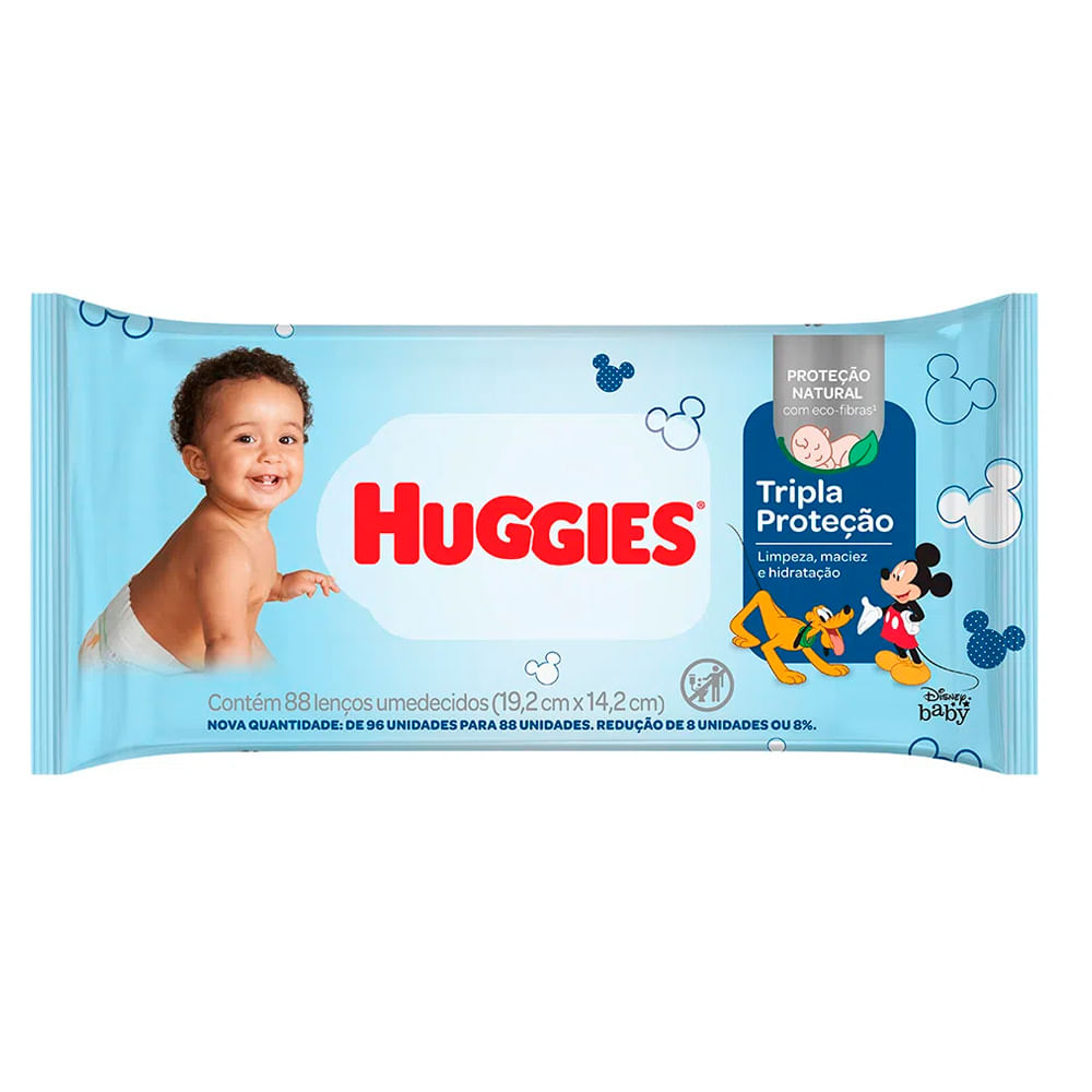 Lenço Umedecido Huggies Tripla Proteção | Com 88 Lenços