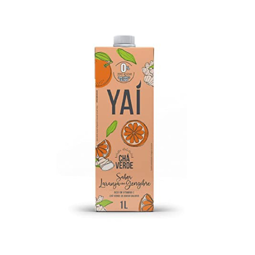Chá Pronto Yaí Zero Açúcar Verde com Laranja com Gengibre Tetra Pak 1L