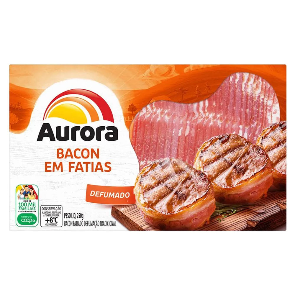 Bacon Suíno Aurora Defumado Fatiado 250g