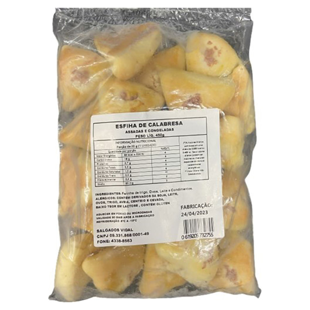 Esfiha Congelada Vidal Calabresa 450g