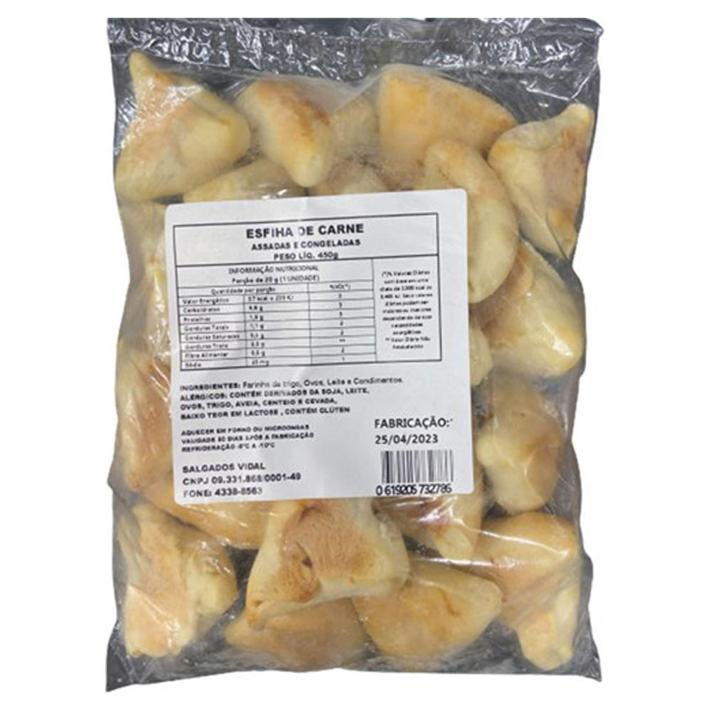 Esfiha Congelada Vidal Carne 450g