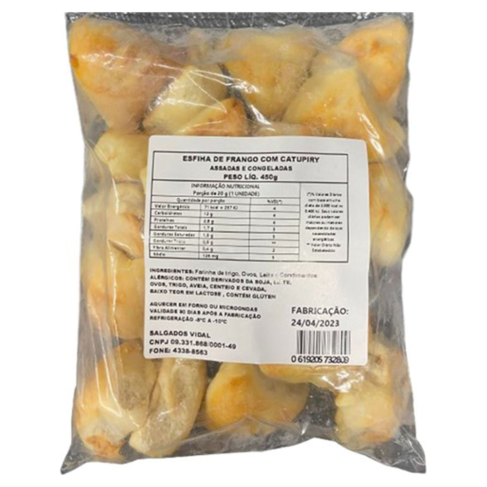 Esfiha Congelada Vidal Frango com Catupiry 450g