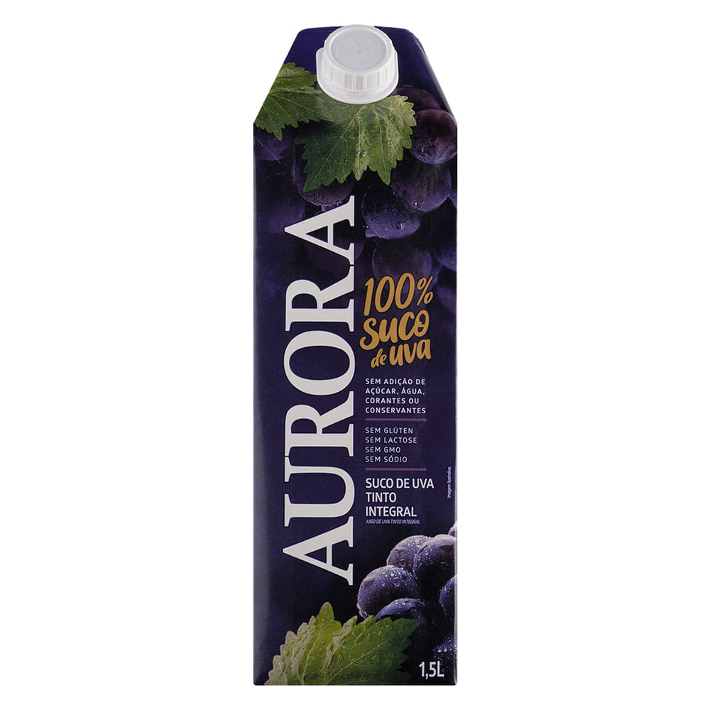 Suco Integral Aurora Uva Tinto Tetra Pak 1,5L