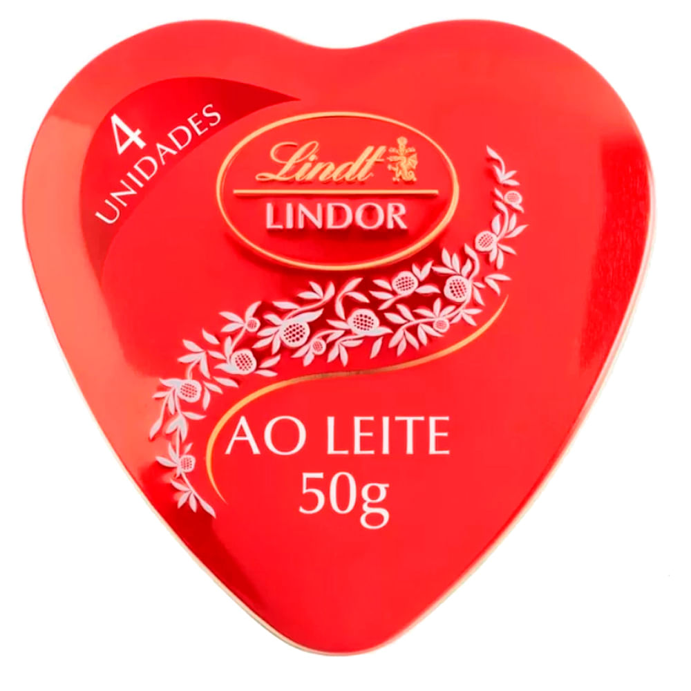 Trufa Lindt Trufa de Chocolate ao Leite Lata de Coração 50g