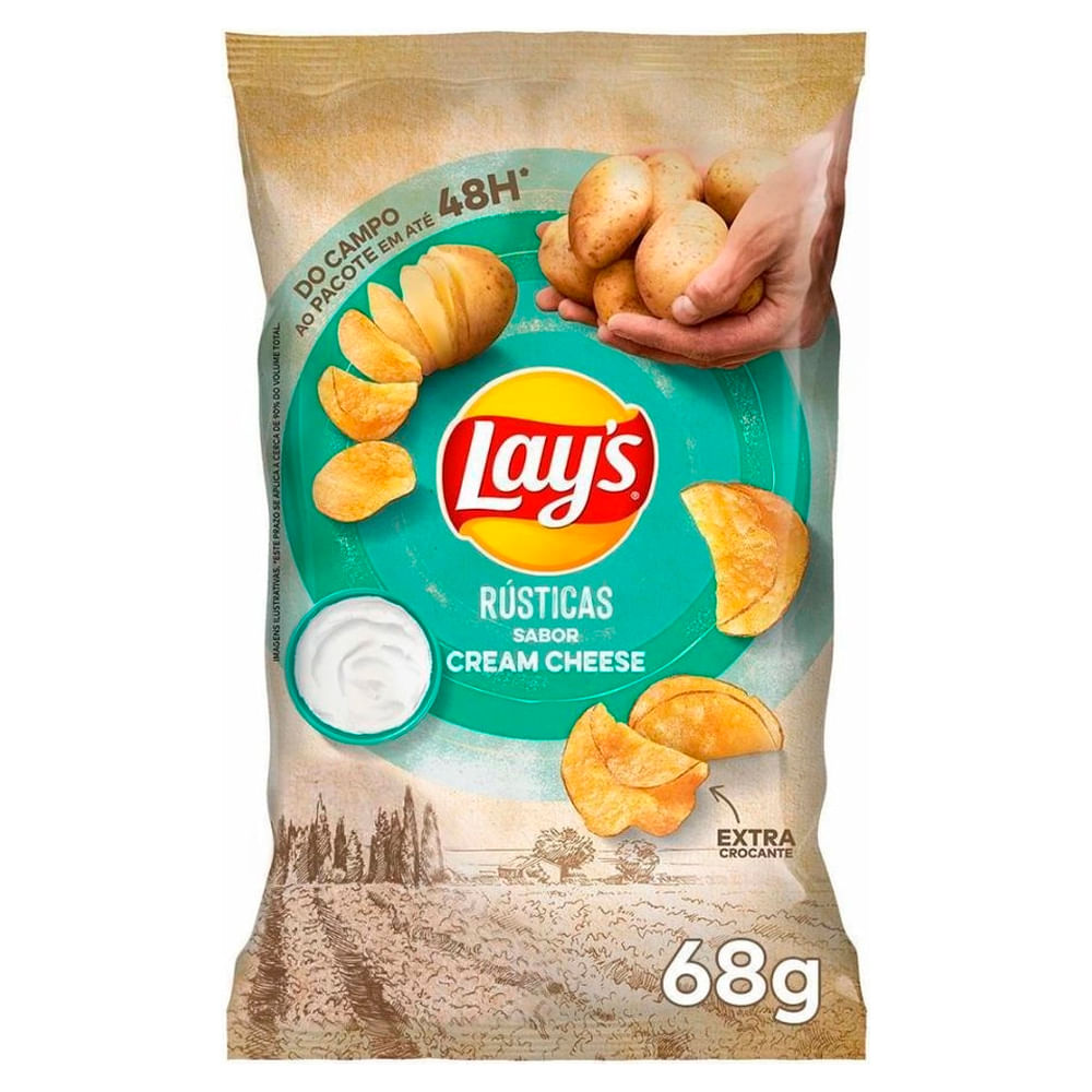 Batata Chips Lay's Rústica Cream Cheese 68g