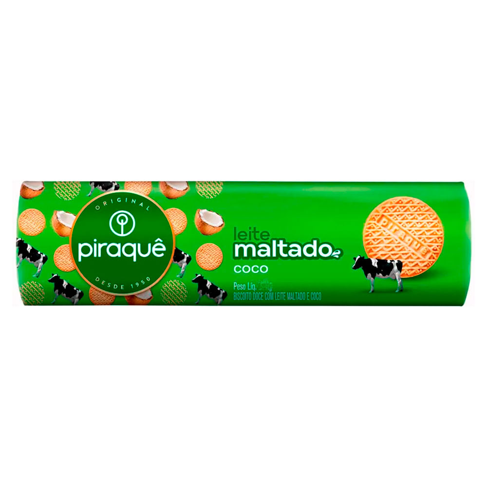 Biscoito Leite Piraquê Maltado Coco 132g