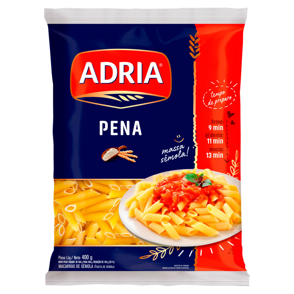 Macarrão Adria Massa de Sêmola Penne 400g