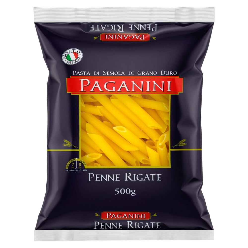 Macarrão Paganini Massa Grano Duro Penne Rigate 500g