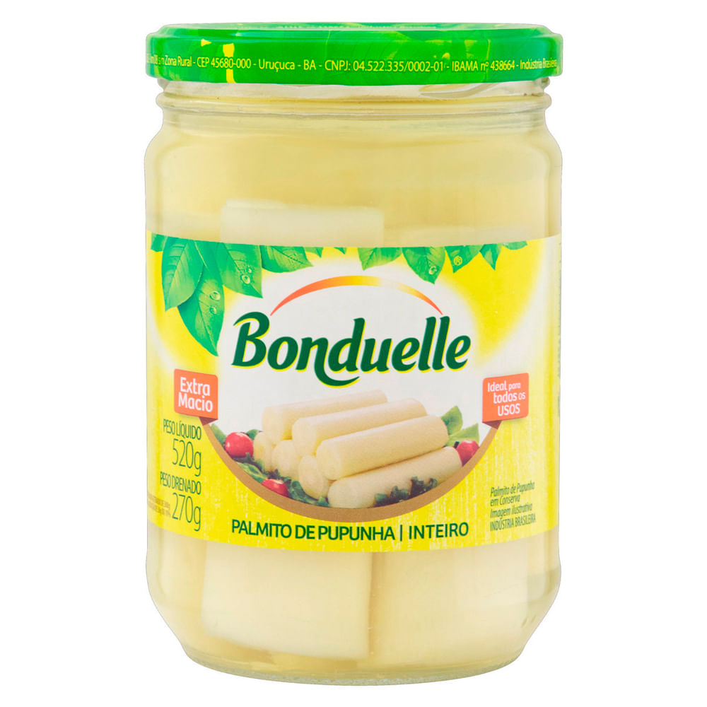 Palmito Pupunha Bonduelle Vidro 300g