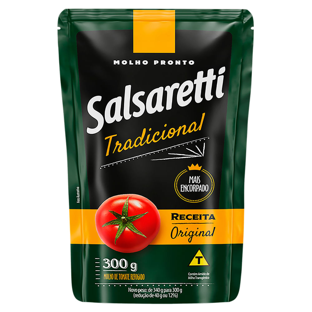 Molho de Tomate Salsaretti Tradicional Bag 300g