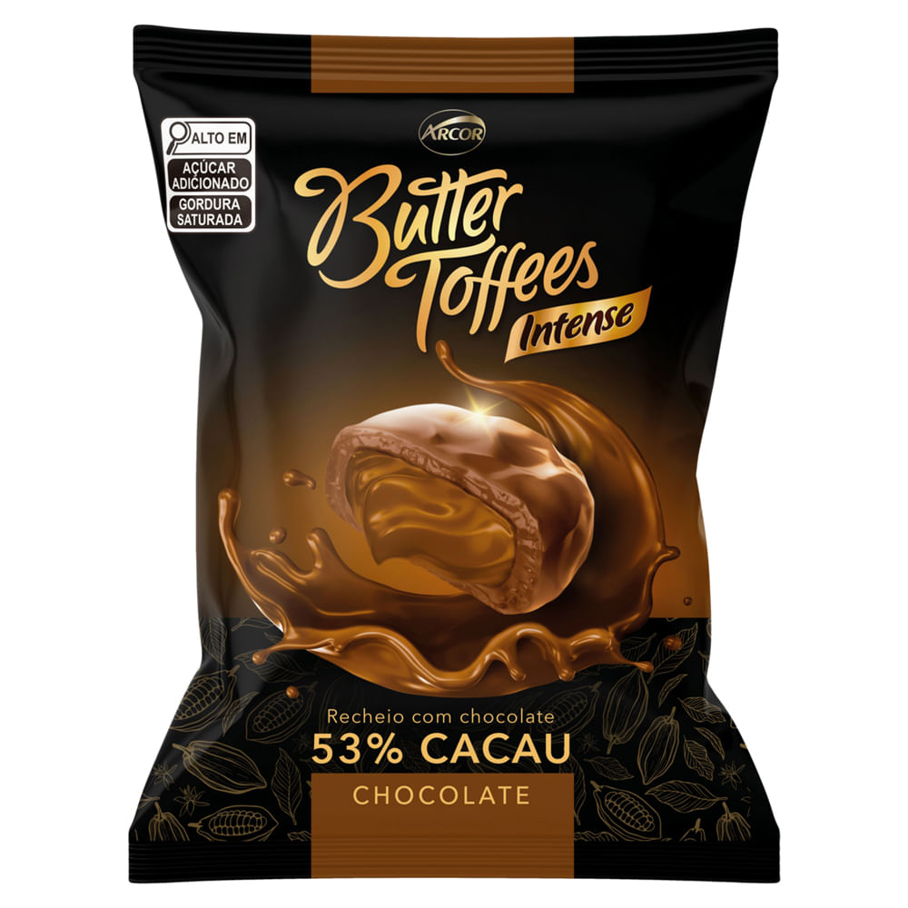 Bala Mastigável Butter Toffees Chocolate 53% Cacau 90g