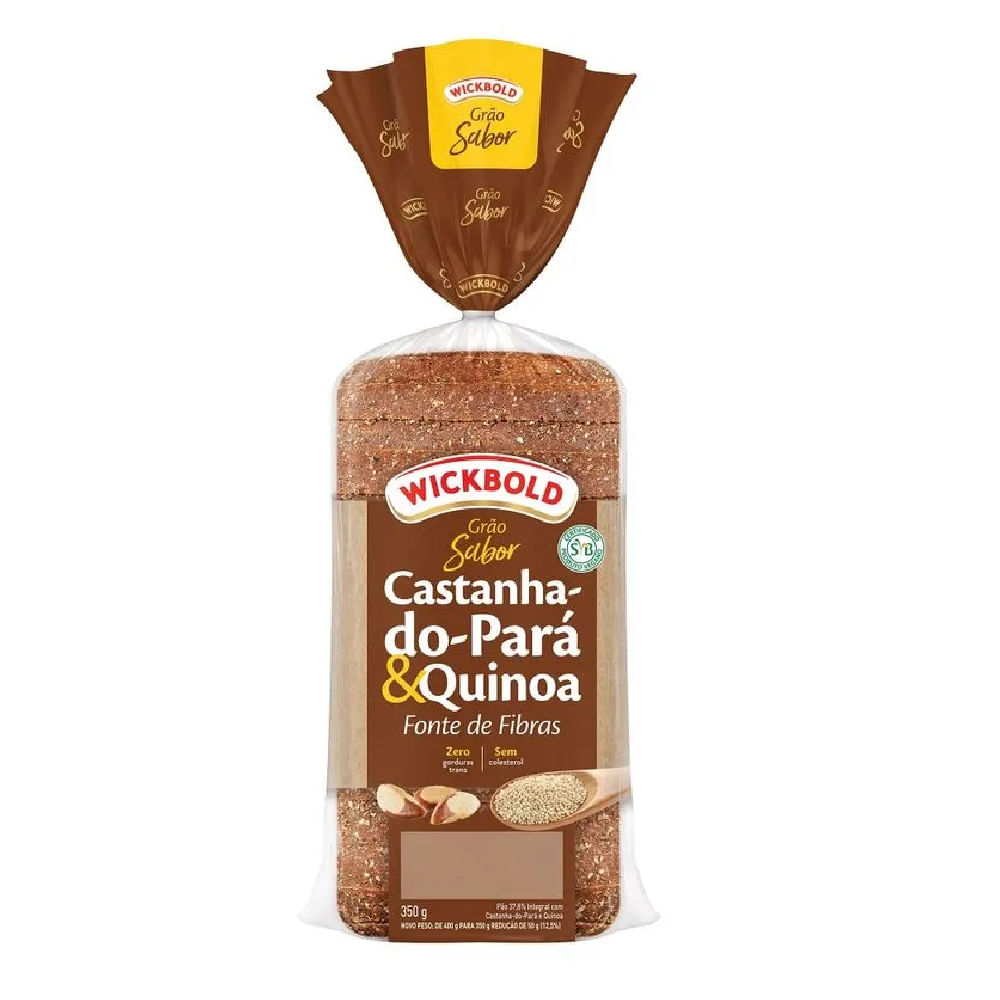 Pão Integral Castanha Pará Quinoa Wickbold 350g