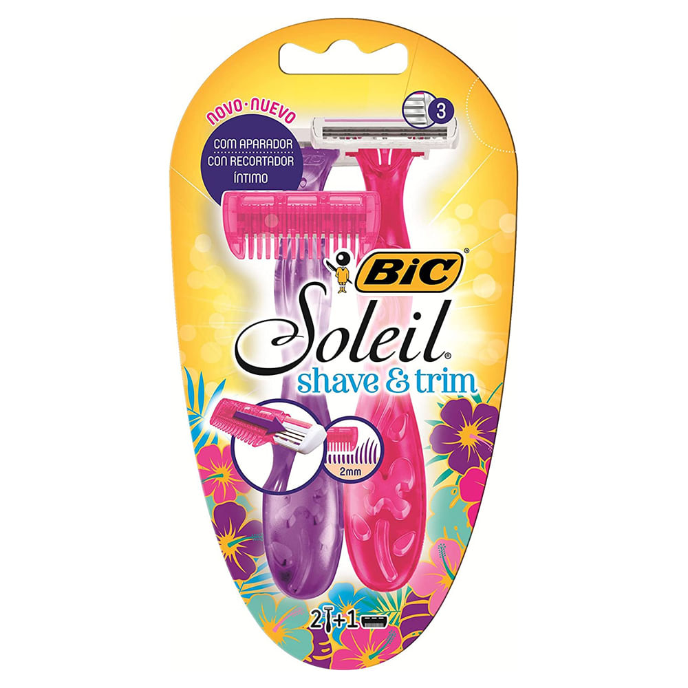 Aparelho Depilatório Bic Soleil Shave & Trim | Com 2 Unidades
