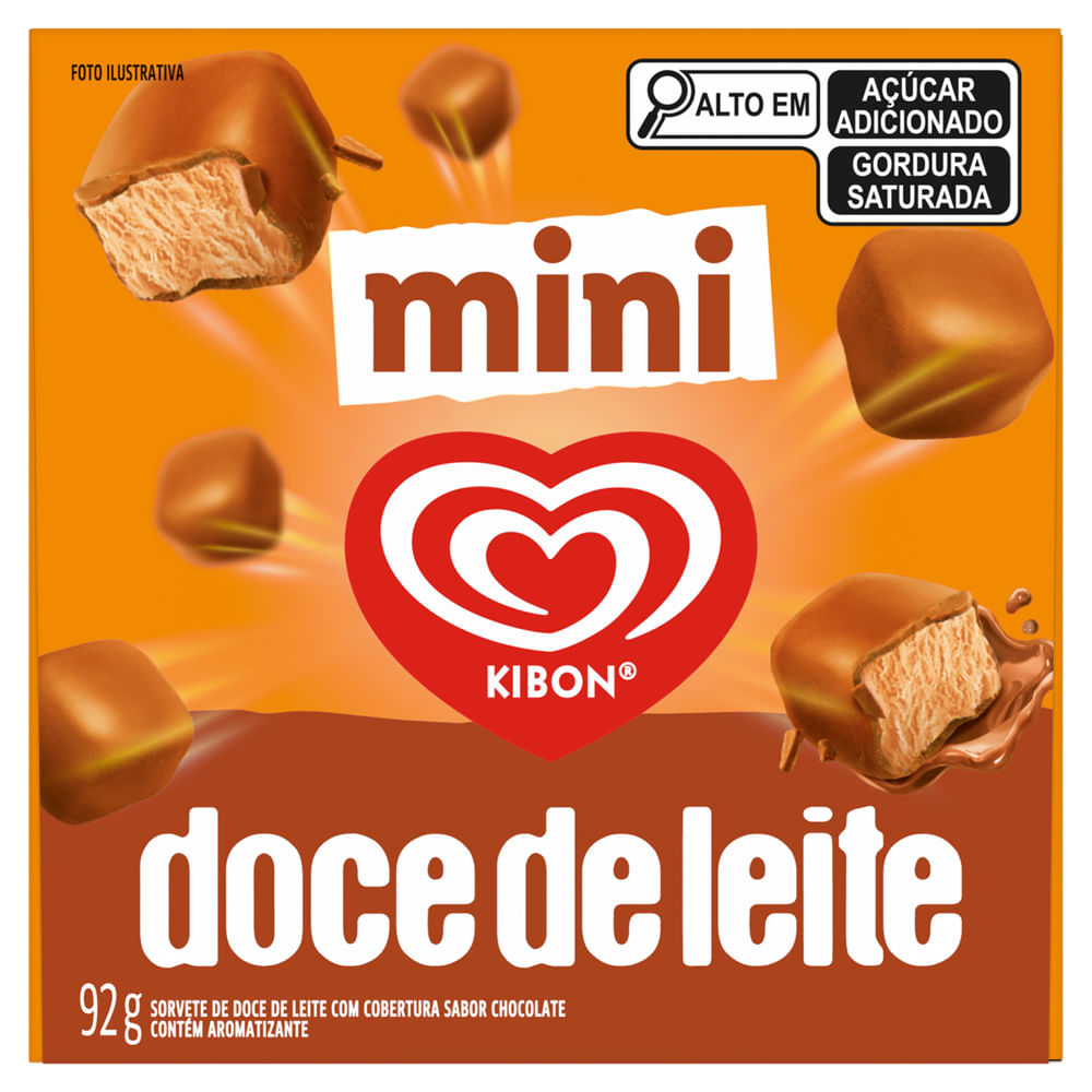 Sorvete Kibon Mini Doce de Leite com Cobertura de Chocolate 92g